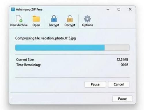 Ashampoo ZIP Free - Mappák tömörítése