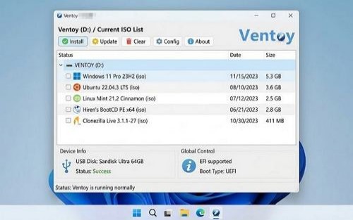 Bootolható USB-meghajtók létrehozása a Ventoy eszközével