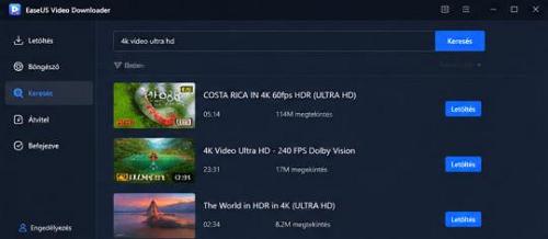 EaseUS Video Downloader - Videó kereső