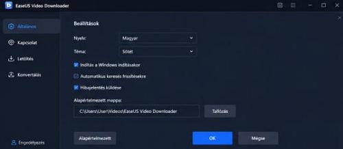 EaseUS Video Downloader - Konfiguráció