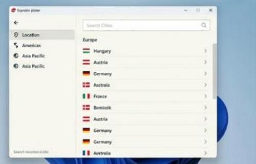 ExpressVPN - lokáció