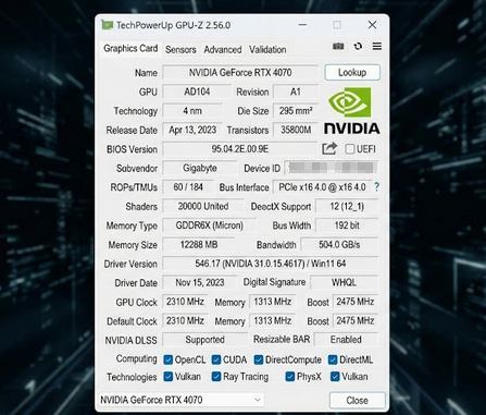 GPU-Z - Videókártya rendszer információ program