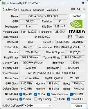 GPU-Z - A Videókártya jellemzői