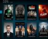 A Kodi filmkönyvtára jelenik meg részletes listanézettel. A filmek címei mellett megjelenik egy kiválasztott film plakátja és rövid ismertetője, miközben a bal oldali navigációs menü biztosít hozzáférést a Kodi fő funkcióihoz.