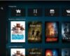 A Kodi médiaközpont film felülete ahol a filmkategóriák, a nemrég hozzáadott filmek és különböző borítóképek érhetőek el. A bal oldali menüben a Movies, TV Shows, Music, Add-ons és további médiatartalmak felülete.