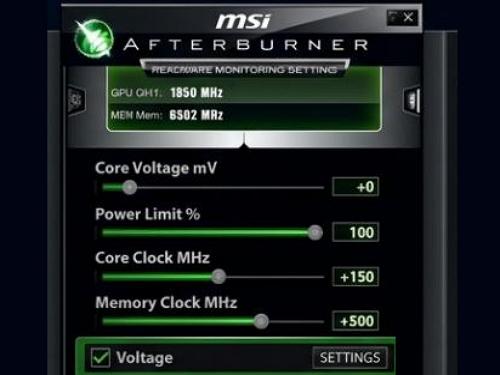 MSI Afterburner - Feszültség értékek