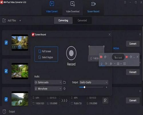 MiniTool Video Converter - Videó felvevő