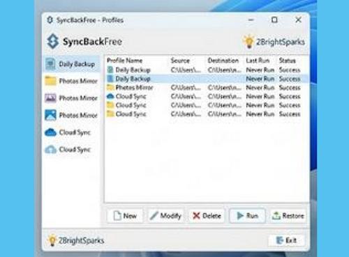 SyncBackFree - Napi műveletek