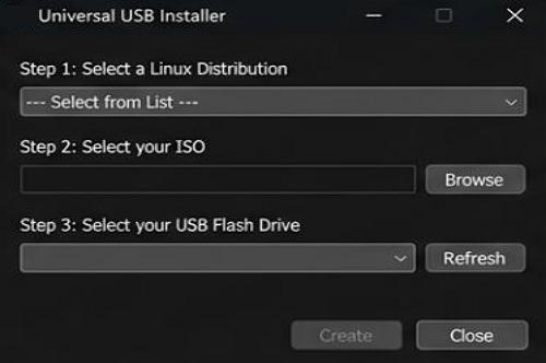 Universal USB Installer - USB adathorodzó kiválasztása