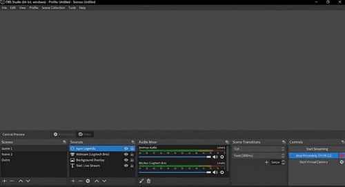 Videó felvevő, rözgítő program: OBS Studio