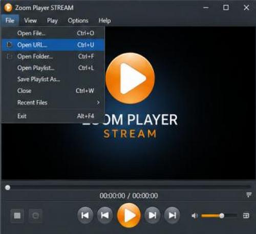 Zoom Player STREAM - URL megnyitás